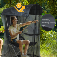Fauteuil à bascule d'extérieur à installation simple, mobilier d'extérieur pliable, moustiquaire de voyage en gaze pour cour et jardin