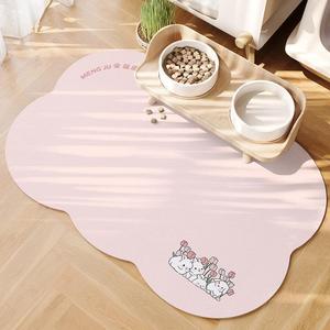 Mengju Pet <b>Mat</b> Rounded Cartoon Print Non Slip Waterproof Easy Clean Floor <b>Mat</b> For Living Room - Product Image 4
