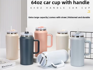 Cross-border 304 Stainless Steel Vacuum Thermos <b>Cup</b> 64oz Thick <b>Large</b> Capacity Cold Water Outdoor Portable Sports American-style - Product Image 4