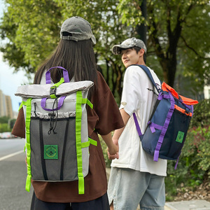 Outdoor <b>Backpack</b> 40L Adjustable Straps Color Blocking Unisex Hiking Travel Bag Lightweight Durable Design - Product Image 1