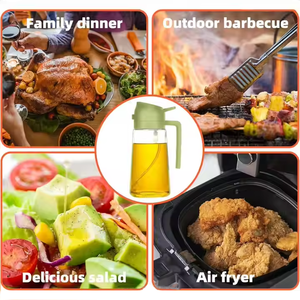 Alta calidad personalizada 2 en 1 reutilizable precio de fábrica botella de <span class=keywords><strong>Spray</strong></span> de oliva en Stock botella de aceite de <span class=keywords><strong>Spray</strong></span> de vidrio rociador - Product Image 5