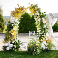 Arche de décoration de mariage, toile de fond florale, art floral, style campagnard, arche de fleurs, événement, fleurs artificielles