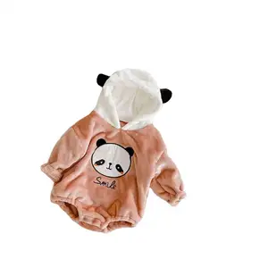 Cotton winter hat baby custom thick romper Long sleeve with hood bear baby romper romper baby