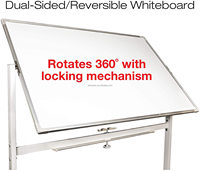 Tableau blanc magnétique double face sur roulettes 48 x 36, tableau blanc mobile sur pied pour bureau, salle de classe et maison