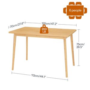 Bán buôn bàn ăn tre, Bàn ăn vuông, bàn bếp gỗ tre cho không gian nhỏ, bàn viết bằng gỗ cho phòng khách - Product Image 3