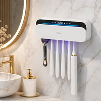 Support mural OEM en plastique pour brosse à dents intelligente avec stérilisateur UV, ventilateur sécheur et chargement USB Type-C