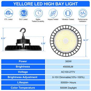 Stock US 100-300W 200 Watt IP65 Industrial Lampara Hi Bay Lamp Warehouse Highbay Ufo <b>Light</b> High Bay Led for Gym Garage - Product Image 3