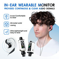 Système de monitoring intra-auriculaire sans fil UHF portable Debra Audio EMX-1 Mini, cardioïde, léger, avec écran LED intégré pour voix en studio