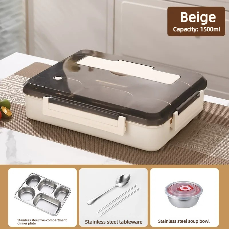 Beige 5 compartiments avec bol à soupe