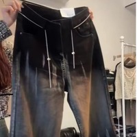 Jean en denim ample et droit pour femme, respirant, style vintage, pour le printemps et l'été, idéal pour les hipsters urbains, coupe large, délavé clair