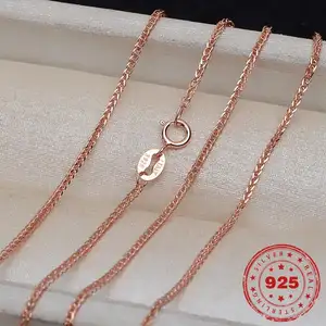 Colar de prata, amostra grátis cor de ouro rosa 16 18 22 24 28 32 polegadas cadeia colar de prata esterlina s925