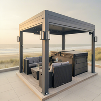 Pergola bioclimatique motorisée en aluminium, écologique, durable, avec système de drainage, pour terrasse extérieure.