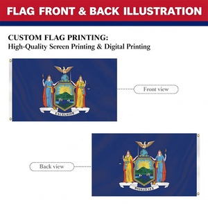 Drapeau personnalisé de l'État de New York 3x5FT en polyester avec œillets métalliques, double couture, drapeau national américain sur mesure pour événements sportifs - Product Image 3