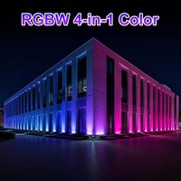 Barre lumineuse LED murale avec corps en acier inoxydable + verre trempé, télécommande sans fil WiFi/Zigbee/DMX512/RF, application, IP68 YY-XQ2525