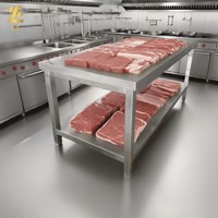 Table de travail de cuisine commerciale Lubo Lanshi LB-0060, pieds carrés, construction en acier inoxydable, capacité de charge de 100 kg, garantie d'un an, non