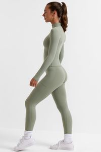 Lichtgewicht Ademende Sportset Met Lange Mouwen En Yoga Top Kledingpak Voor Fitness En Elastische Taille - Product Image 5