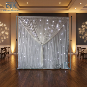 White Drapery <b>LED</b> <b>Star</b> Curtain Wedding Detachable Backdrop Pipe Stand - Product Image 2