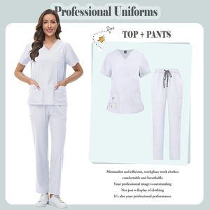 ชุดสครับสำหรับพยาบาลทางการแพทย์สำหรับผู้หญิงใหม่ฤดูร้อนผ้าสแปนเด็กซ์จัดส่งรวดเร็ว - Product Image 5