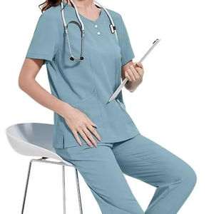 Traje clásico de manga corta con cuello Mandarín de 5 bolsillos para hombre - Product Image 2