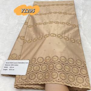 Dentelle polonaise noire africaine de haute qualité 100 % coton avec foulard africain Aso Oke et écharpe nigériane pour vêtements de fête pour hommes - Product Image 5