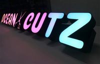 Lettres enseignes LED 3D personnalisées pour Barber Shop Logo Outdoor Illuminated with 12V Power 2-Year Garantie