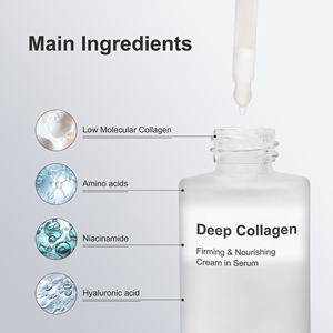 Crème au collagène à double texture naturelle végane OEM ODM en sérum, crème anti-<span class=keywords><strong>rides</strong></span>, raffermissante, stimulant l'élasticité, essence à double couche - Product Image 3