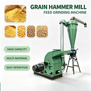 เครื่องบดข้าวโพดอัตโนมัติเต็มรูปแบบ เครื่องบดเมล็ดพืชแบบพกพา เครื่องบดแบบค้อน เครื่องจักรแปรรูปเมล็ดพืช เครื่องบดแป้ง - Product Image 1