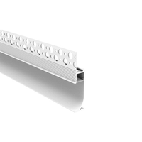 Plinthe sans bordure en plâtre architectural, profil en alliage d'aluminium argenté, ligne de plinthe LED, cloison sèche, dimmable, CRI élevé 90