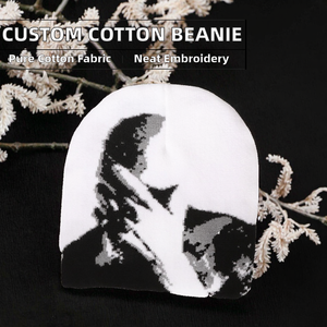 Wholesale Custom <b>Beanie</b>/100% Acrylic Your Own Embroidery Logo Fashion Knitted <b>Beanie</b> Hat Custom Winter Hat <b>With</b> <b>Pom</b> <b>Pom</b> - Product Image 2