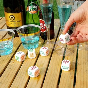 6ชิ้นบาร์ดื่มลูกเต๋ากลิ้งสำหรับปาร์ตี้สละโสด6ชิ้นลูกเต๋าสีขาว25มม - Product Image 3