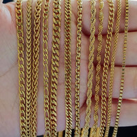 Direct Usine Chaînes Cadena Étanche Corde Figaro Gourmette Cubaine Hommes Femmes Or 18K PVD Acier Inoxydable Collier