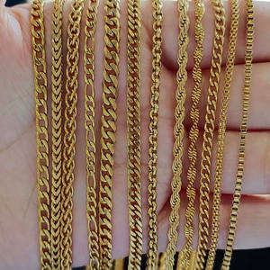 工場直送 カデナ 防水 ロープ フィガロ カーブ キューバン チェーン メンズ レディース 18Kゴールド PVD ステンレススチール チェーンネックレス - Product Image 2