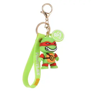 Kreative PVC Weich plastik Ninja Turtle Schlüssel anhänger Cartoon niedlichen Schildkröte Schlüssel anhänger