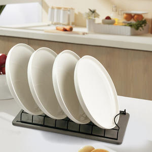 Égouttoir à vaisselle moderne avec plateau absorbant pour comptoir de cuisine, taille L, forme ronde, style Landmark - Product Image 2