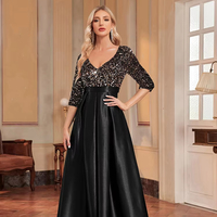 TEENYEE modeste femmes manches courtes robe trapèze formelle nouveau faux deux pièces mère de la mariée robes robe de soirée