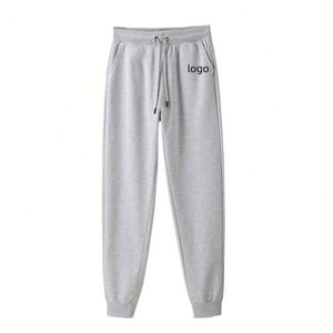 Venta al por mayor de pantalones de correr con logotipo bordado personalizado pista deportiva acampanada gimnasio cargo pantalones de chándal sueltos grises - Product Image 1