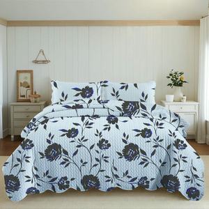 Compra a granel juegos de edredones con estampado floral personalizado con patrones de puntada personalizados precio barato al por mayor fundas de almohada y edredones - Product Image 4