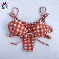 Micro bikini personnalisé mignon 2025 pour femmes, maillot de bain deux pièces imprimé, string de plage, bandage, maillot de bain pour femmes