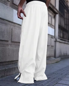 <span class=keywords><strong>Pantaloni</strong></span> da Uomo Personalizzati <span class=keywords><strong>a</strong></span> Vita Media, Stile Streetwear, Gamba Larga, con Dettagli Riflettenti, <span class=keywords><strong>Pantaloni</strong></span> Sportivi con Zip e Strisce, Modello Ampio - Product Image 3