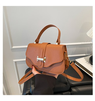 Bolso Bandolera Pequeño Cuadrado, Casual, Simple, Moderno, de Color Sólido Texturizado, Retro, para Mujer