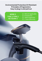 Nouveau câble de recharge pour VE certifié 22 kW 32 A IP65 extérieur Type 2, service OEM, TPU 5 m