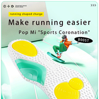 Semelles intérieures de sport en PU à dureté parfaite, gel popcorn, coussin d'air souple et élastique, antichoc, respirantes, soutien de la voûte plantaire, légères et douces