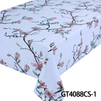Nappe en PVC à design unique, facile à nettoyer, avec motif de fleurs de prunier exquises, design personnalisé