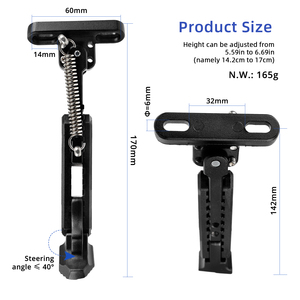 ULIP V2 Black 17cm Aluminum Adjustable Kickstand for Max G30 Serial Scooters Foot Support Side <b>Stand</b> Anti-Slip Groove Design - Product Image 2