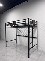 Lit mezzanine en acier de qualité supérieure avec bureau, lit mezzanine moderne taille double, design gain de place, lit superposé en métal durable, fourniture d'usine