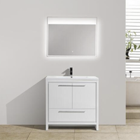 Prix usine personnalisé Floortanding salle de bain en bois armoire vanité peinture fini deux portes salle de bain vanités