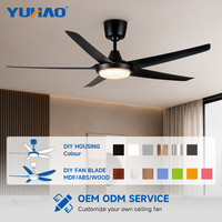 Ventilateur de plafond LED BLDC robuste et dimmable de 46 pouces en ABS acrylique pour villa, salon et salle à manger, avec éclairage, OEM/ODM