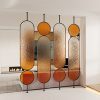 Cloison en verre dégradé arc-en-ciel semi-transparente personnalisable |   Salon, bureau, entrée |   Style minimaliste moderne