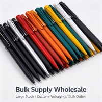 Stylo bille en métal aluminium avec corps laqué, accessoires métalliques, logo personnalisé, cadeau promotionnel