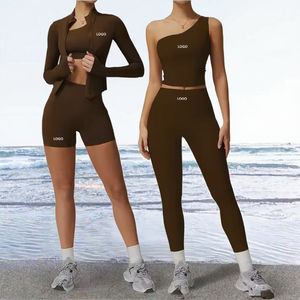 Conjunto de Yoga Acolchado de Cintura Alta para Mujer, Tallas Grandes, con Logotipo Personalizado, de Secado Rápido, Alta Elasticidad, Ropa Deportiva para Gimnasio y Entrenamiento - Product Image 3